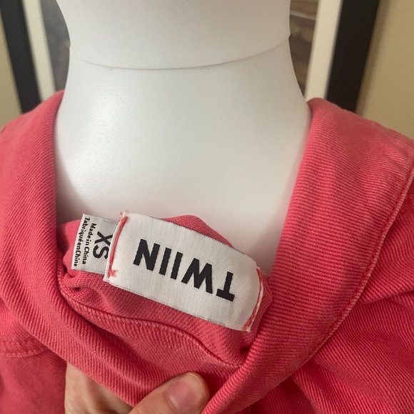 Twin - Pink Jean Romper - XS - Picture 2 of 2